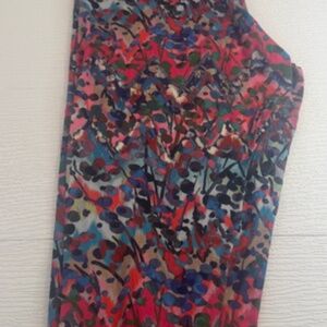 Fabulegs Abstract Paint Splatter Leggings Multicolor Stretch Pants size Large